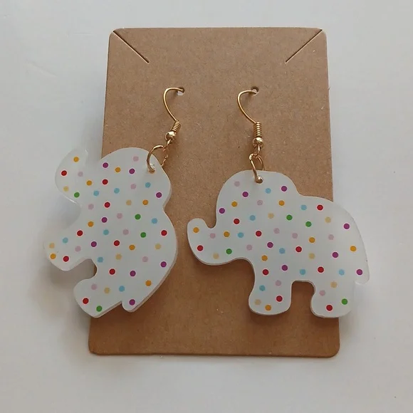 Fashion Jewelry Multicolor Elephant Earrings - Picture 2 of 4